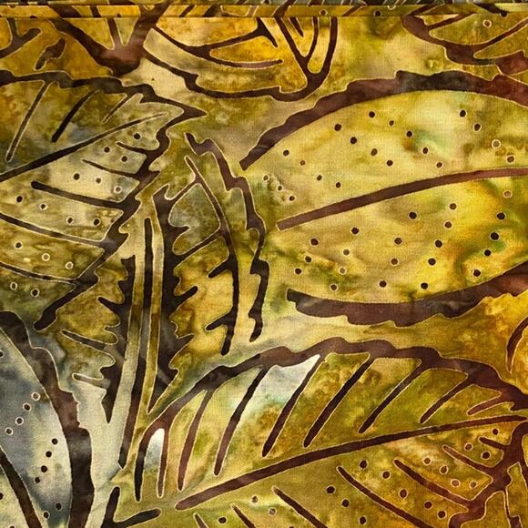 4  Batiks 1 fabric laid out is about 1/4 yd, darkest 1 1/2 and green are 1yd - Picture 6 of 6